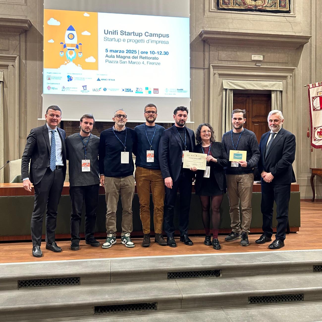 Il team "Cofee", vincitore della 18° edizione di Impresa Campus Unifi