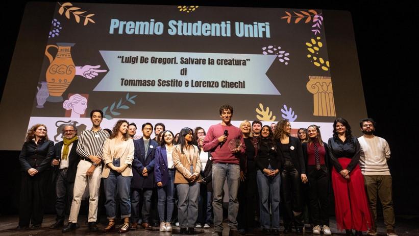 Tommaso Sestilo ritira il premio "Studenti Unifi" (Foto Giuseppe Cabras)