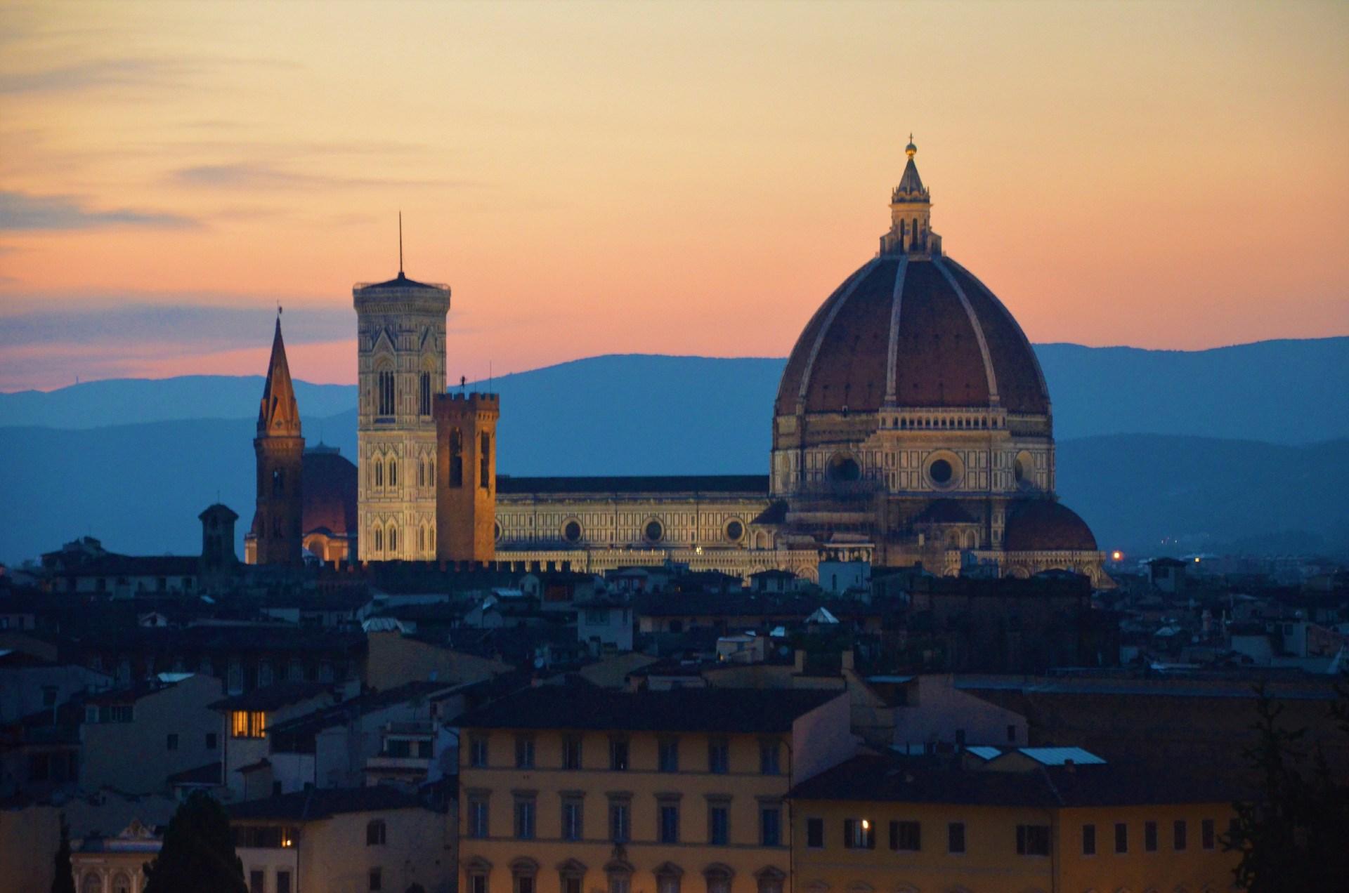 Una vista di Firenze al tramonto