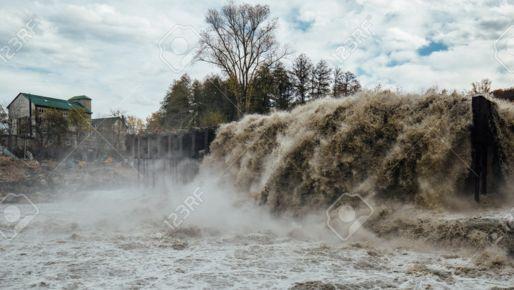 fiume in piena e rischi idrogeologico